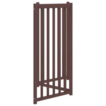 Foldable Dog Gate - 3 Panels Brown Oak | Solid Wood Fir - Hipomarket