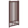 Foldable Dog Gate - 3 Panels Brown Oak | Solid Wood Fir - Hipomarket