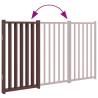 Foldable Dog Gate - 3 Panels Brown Oak | Solid Wood Fir - Hipomarket