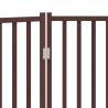 Foldable Dog Gate - 3 Panels Brown Oak | Solid Wood Fir - Hipomarket