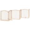 Foldable Dog Gate with Door - 12 Panels - Poplar Wood 600 cm