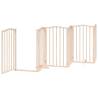 Foldable Dog Gate with Door - 15 Panels, 750 cm Poplar Wood