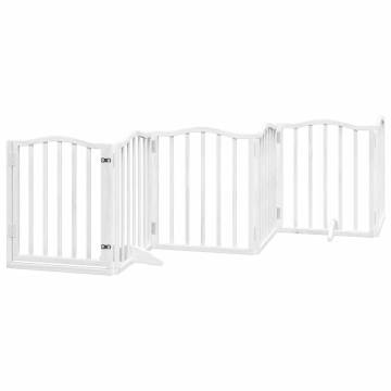 Dog Gate with Door - Foldable 12 Panels - 600 cm Poplar Wood