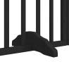 Foldable Dog Gate with Door - 9 Panels, 450 cm Black Wood