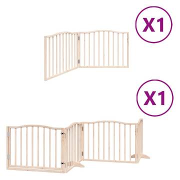 Dog Gate with Door - Foldable 6 Panels, 480 cm Poplar Wood