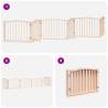 Dog Gate with Door - Foldable 6 Panels, 480 cm Poplar Wood