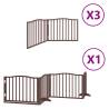 Foldable Dog Gate with Door - 10 Panels, 800 cm, Brown