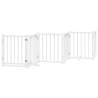 Foldable Dog Gate with Door - 15 Panels Poplar Wood - 750 cm