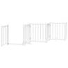 Foldable Dog Gate with Door - 15 Panels Poplar Wood - 750 cm