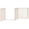 Dog Gate with Door - 8 Panels, 640 cm Poplar Wood | HipoMarket UK