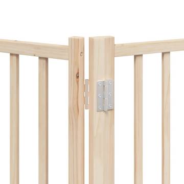 Dog Gate with Door - 8 Panels, 640 cm Poplar Wood | HipoMarket UK