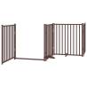 Foldable Dog Gate with Door - 10 Panels in Brown | HipoMarket