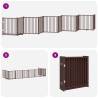 Foldable Dog Gate with Door - 10 Panels in Brown | HipoMarket