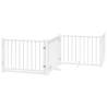 Foldable Dog Gate with Door - 8 Panels, 640 cm Poplar Wood