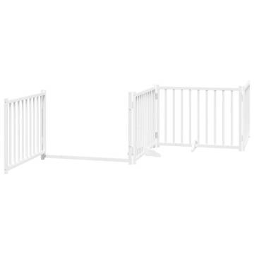 Foldable Dog Gate with Door - 12 Panels, White, 960 cm