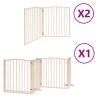 Foldable Dog Gate with Door - 8 Panels, 640 cm Poplar Wood