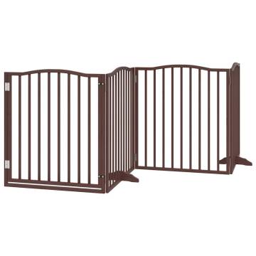 Foldable Dog Gate with Door - 12 Panels Poplar Wood - 960 cm