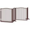 Foldable Dog Gate with Door - 12 Panels Poplar Wood - 960 cm