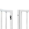 Dog Gate with Door - Foldable 10 Panels White Poplar Wood