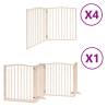 Foldable Dog Gate with Door - 12 Panels, 960 cm Poplar Wood