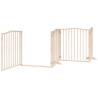 Foldable Dog Gate with Door - 12 Panels, 960 cm Poplar Wood