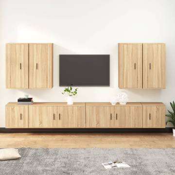 8 Piece TV Cabinet Set in Sonoma Oak - Stylish Storage Solution