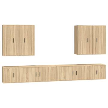 8 Piece TV Cabinet Set in Sonoma Oak - Stylish Storage Solution