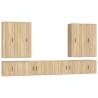 8 Piece TV Cabinet Set - Sonoma Oak Engineered Wood | Hipo Market