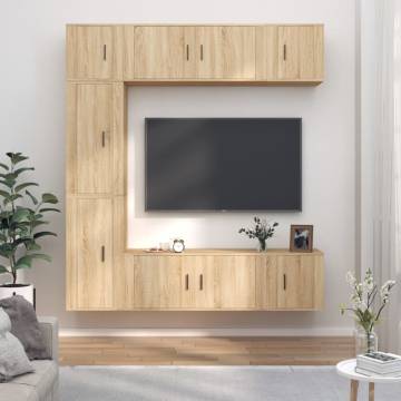 7 Piece Sonoma Oak TV Cabinet Set | Stylish & Practical Design