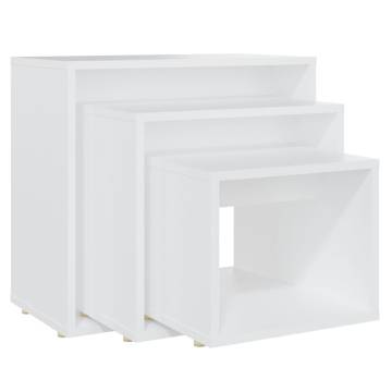 Nesting Tables 3 pcs - Stylish White Engineered Wood Set
