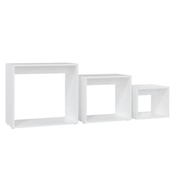 Nesting Tables 3 pcs - Stylish White Engineered Wood Set