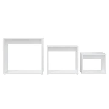 Nesting Tables 3 pcs - Stylish White Engineered Wood Set