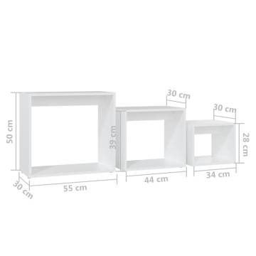 Nesting Tables 3 pcs - Stylish White Engineered Wood Set