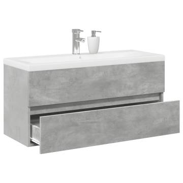 2 Piece Bathroom Furniture Set - Concrete Grey Stylish Storage