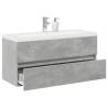  2 Piece Bathroom Furniture Set Concrete Grey Engineered Wood Colour concrete grey Size 100 x 38.5 x 45 cm Model without faucet Number of 1 