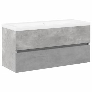 2 Piece Bathroom Furniture Set - Concrete Grey Stylish Storage