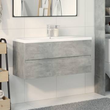 2 Piece Bathroom Furniture Set - Concrete Grey Stylish Storage