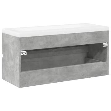 2 Piece Bathroom Furniture Set - Concrete Grey Stylish Storage