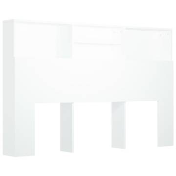 Stylish White Headboard Cabinet - 160x19x103.5 cm