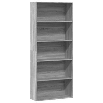 Book Cabinet Grey Sonoma - Engineered Wood Storage Solution