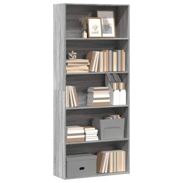 Book Cabinet Grey Sonoma - Engineered Wood Storage Solution