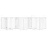 Dog Gate with Door - Foldable 6 Panels White 300 cm Solid Wood