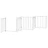 Dog Gate with Door - Foldable 6 Panels White 300 cm Solid Wood