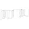 Dog Gate with Door - Foldable 6 Panels White 300 cm Solid Wood