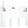 Stylish White Headboard Cabinet - 160x19x103.5 cm