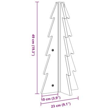 Wooden Christmas Tree 49cm - Solid Pine Holiday Decoration