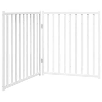 Foldable Dog Gate - 2 Panels White Solid Wood 160 cm | HipoMarket