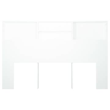 Stylish White Headboard Cabinet - 160x19x103.5 cm