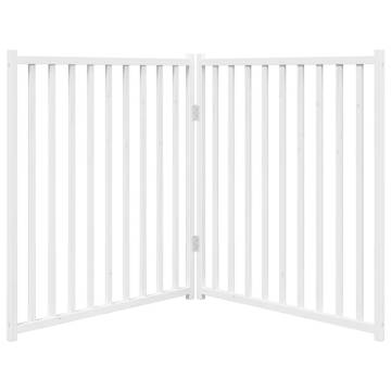 Foldable Dog Gate - 2 Panels White Solid Wood 160 cm | HipoMarket