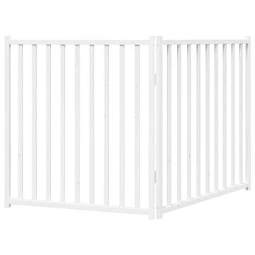 Foldable Dog Gate - 2 Panels White Solid Wood 160 cm | HipoMarket